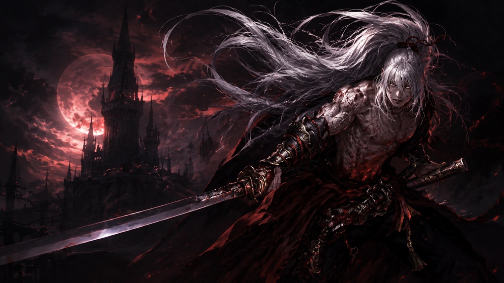 Первый персонаж 95 уровня на европейском сервере Sienna в Lineage 2 Essence, класс Самурай